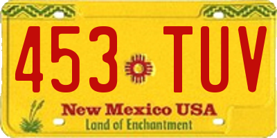 NM license plate 453TUV
