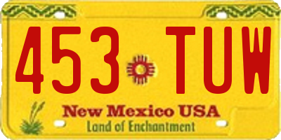 NM license plate 453TUW