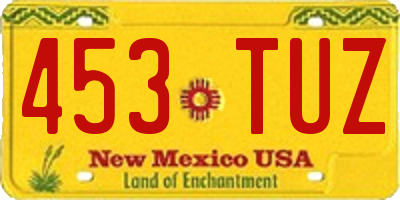 NM license plate 453TUZ