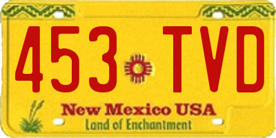NM license plate 453TVD