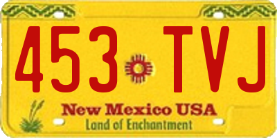 NM license plate 453TVJ