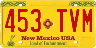 NM license plate 453TVM