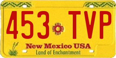 NM license plate 453TVP