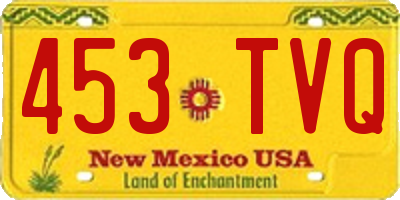 NM license plate 453TVQ
