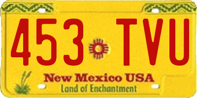 NM license plate 453TVU