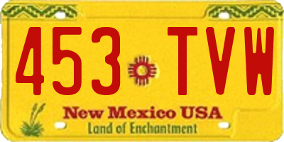 NM license plate 453TVW
