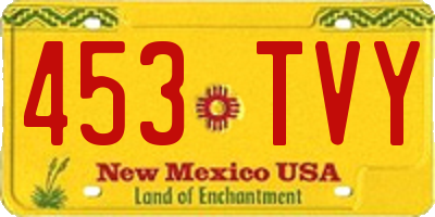 NM license plate 453TVY