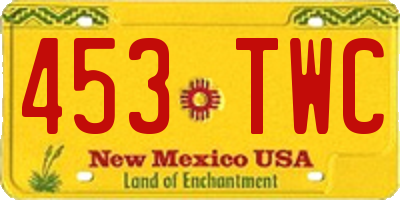 NM license plate 453TWC