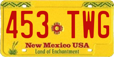 NM license plate 453TWG
