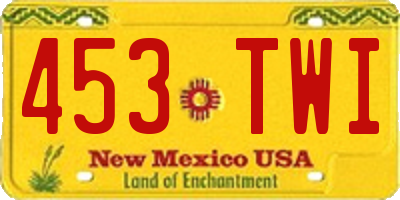 NM license plate 453TWI