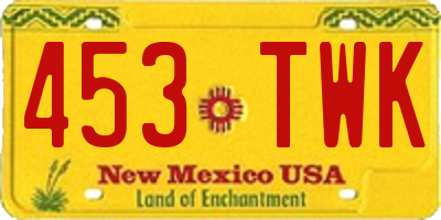 NM license plate 453TWK
