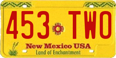 NM license plate 453TWO