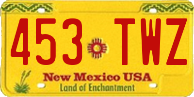 NM license plate 453TWZ