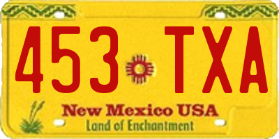 NM license plate 453TXA