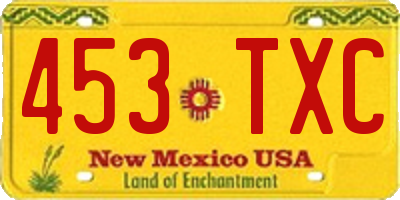 NM license plate 453TXC