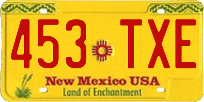 NM license plate 453TXE