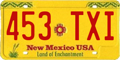 NM license plate 453TXI