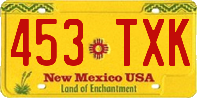 NM license plate 453TXK