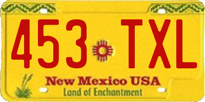 NM license plate 453TXL