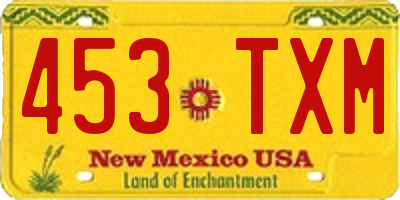 NM license plate 453TXM