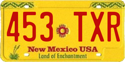 NM license plate 453TXR