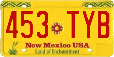 NM license plate 453TYB