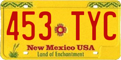 NM license plate 453TYC