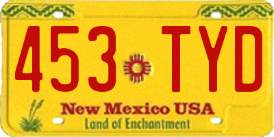 NM license plate 453TYD