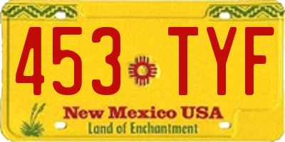 NM license plate 453TYF