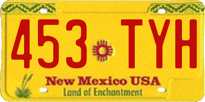 NM license plate 453TYH