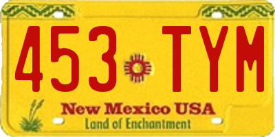 NM license plate 453TYM