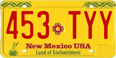 NM license plate 453TYY