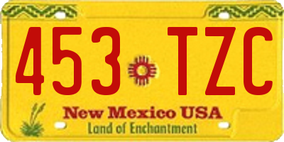 NM license plate 453TZC