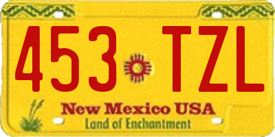 NM license plate 453TZL