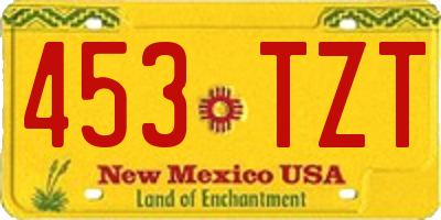 NM license plate 453TZT