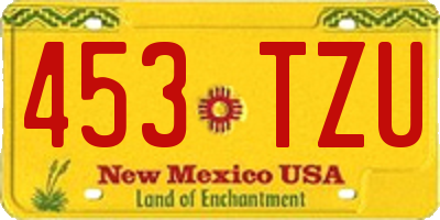 NM license plate 453TZU