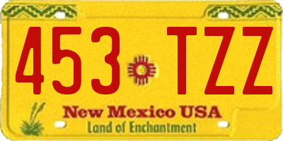 NM license plate 453TZZ