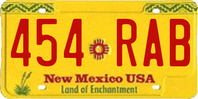 NM license plate 454RAB