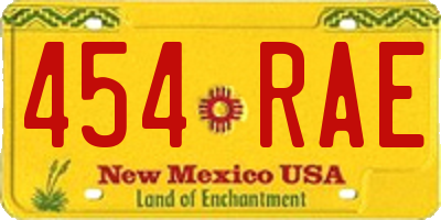 NM license plate 454RAE