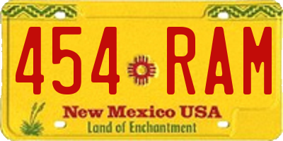 NM license plate 454RAM