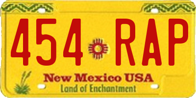 NM license plate 454RAP