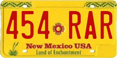 NM license plate 454RAR