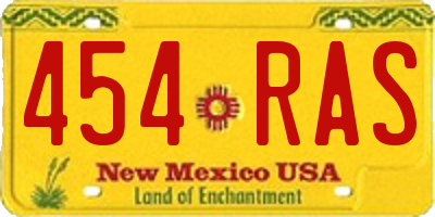 NM license plate 454RAS