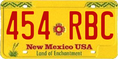 NM license plate 454RBC