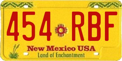 NM license plate 454RBF