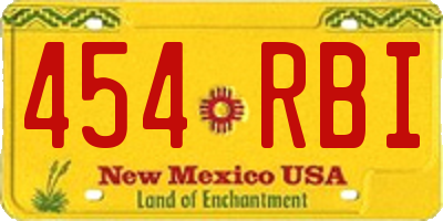 NM license plate 454RBI