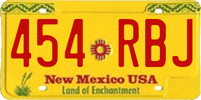 NM license plate 454RBJ
