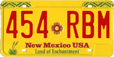 NM license plate 454RBM