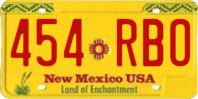 NM license plate 454RBO