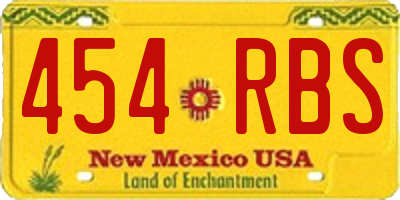 NM license plate 454RBS